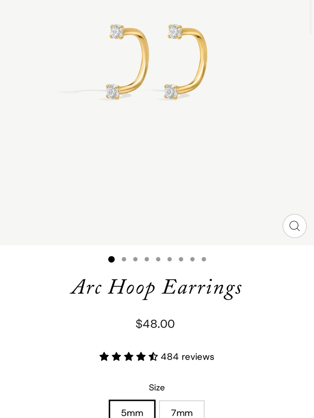 Arc Hoop Earrings - Gold with Clear Stones